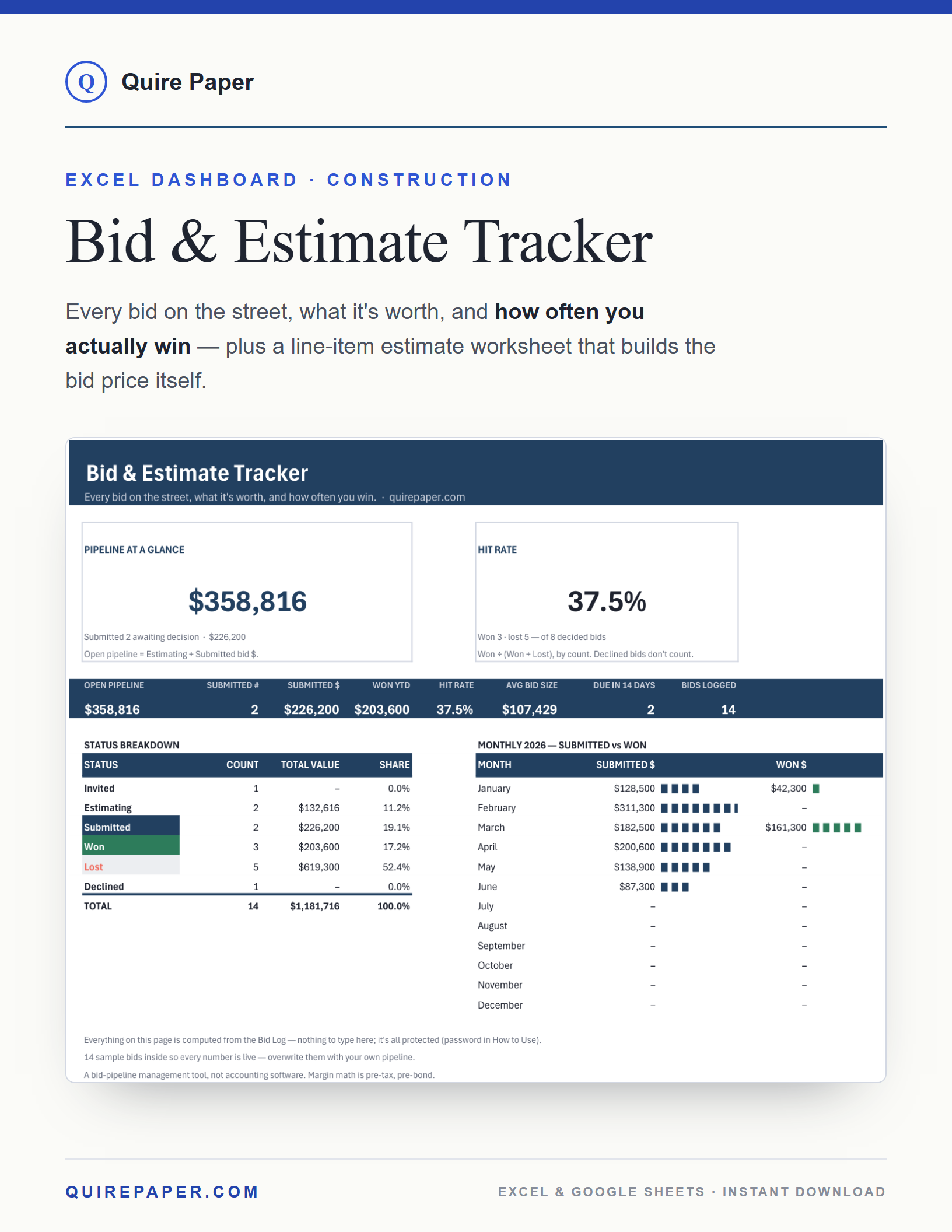 Bid & Estimate Tracker cover