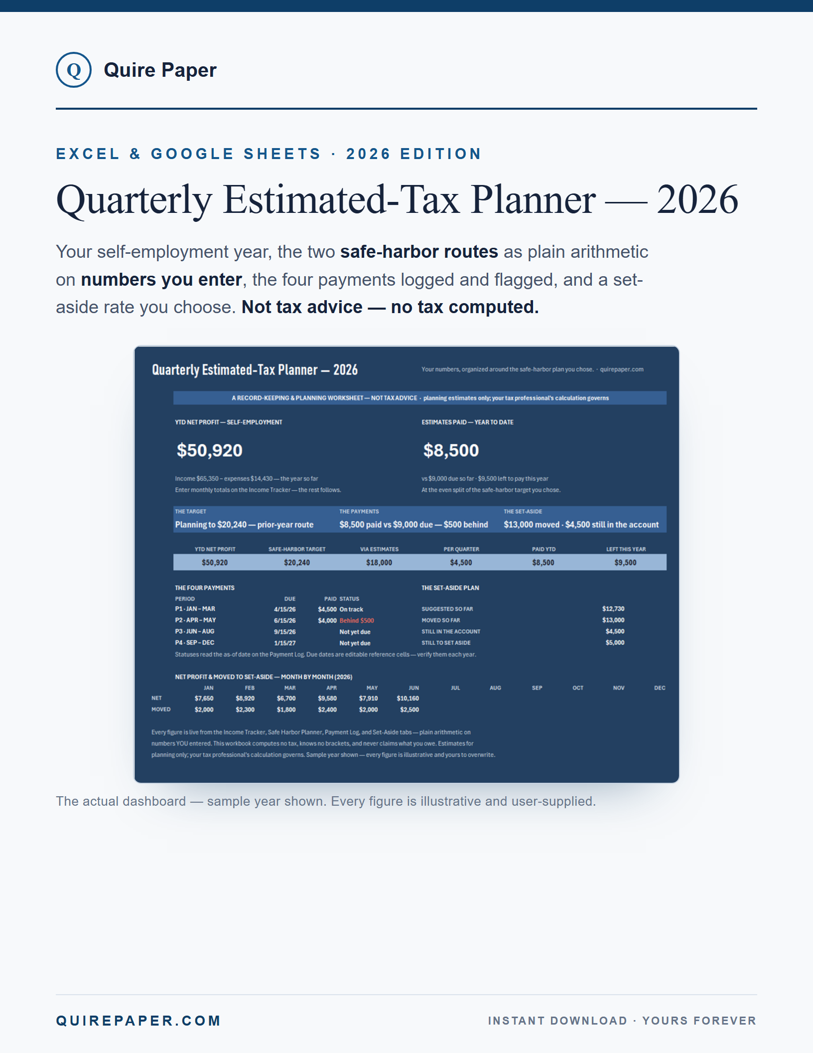 Quarterly Estimated-Tax Planner — 2026 cover