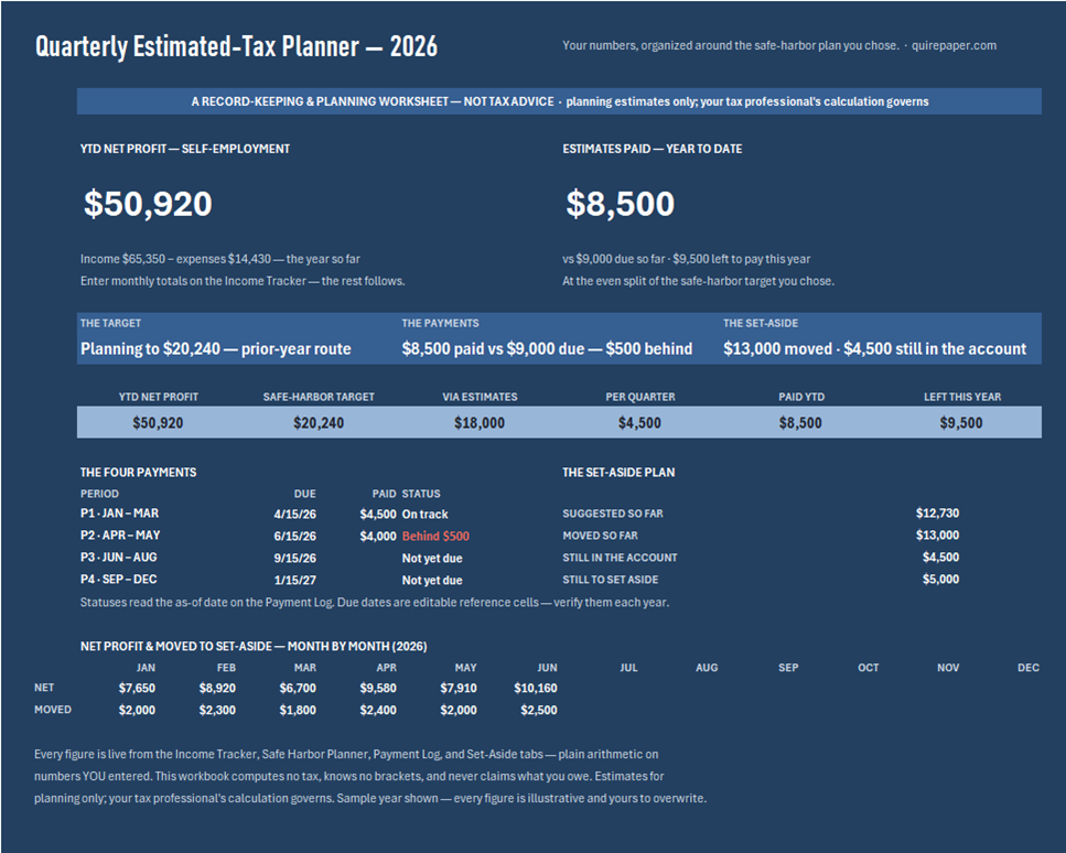 Quarterly Estimated-Tax Planner — 2026 — the file