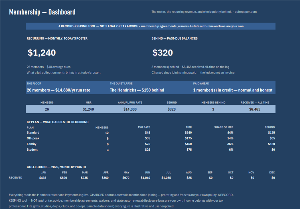 Gym Membership & Dues Tracker — the file