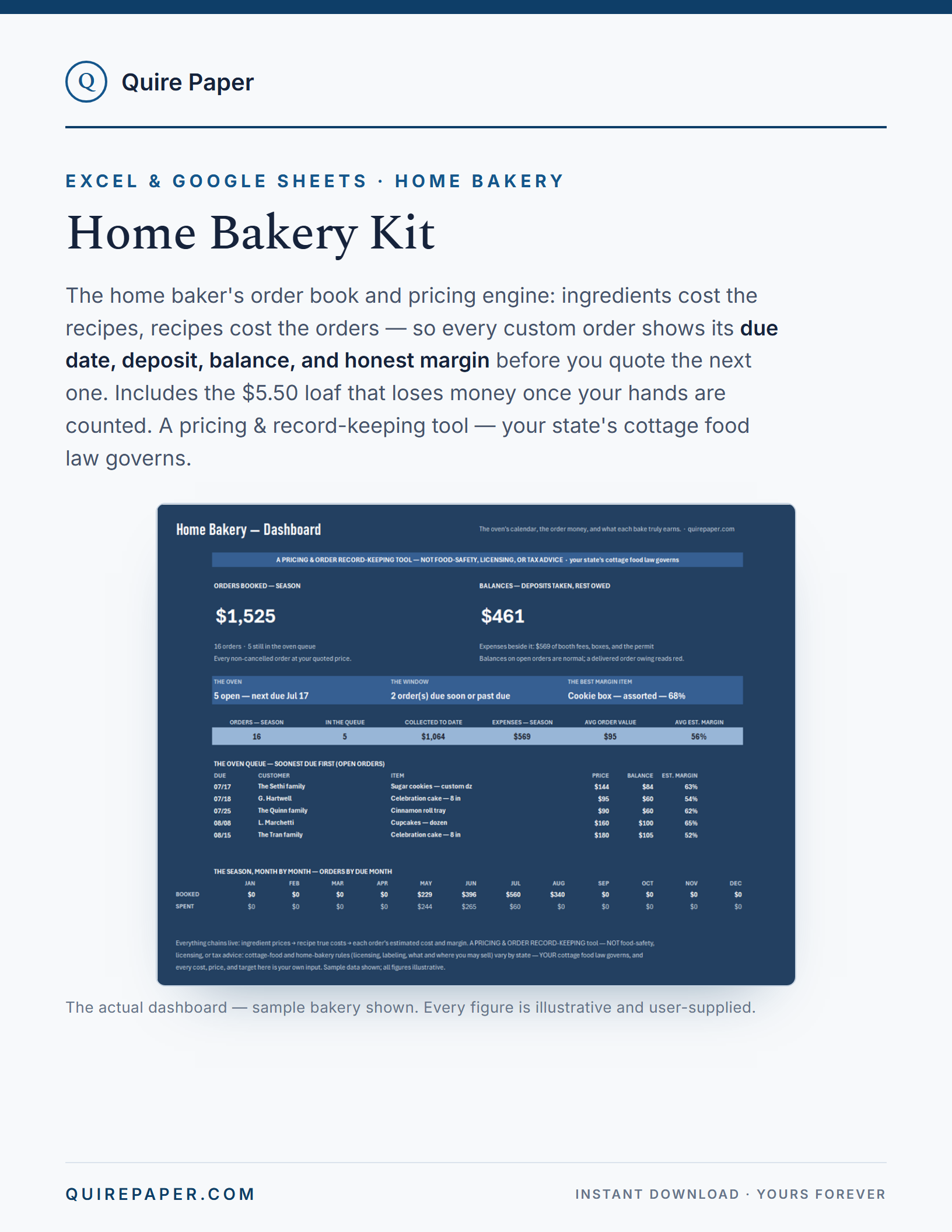 Home Bakery Kit — Orders, Recipe Costs & the Books cover