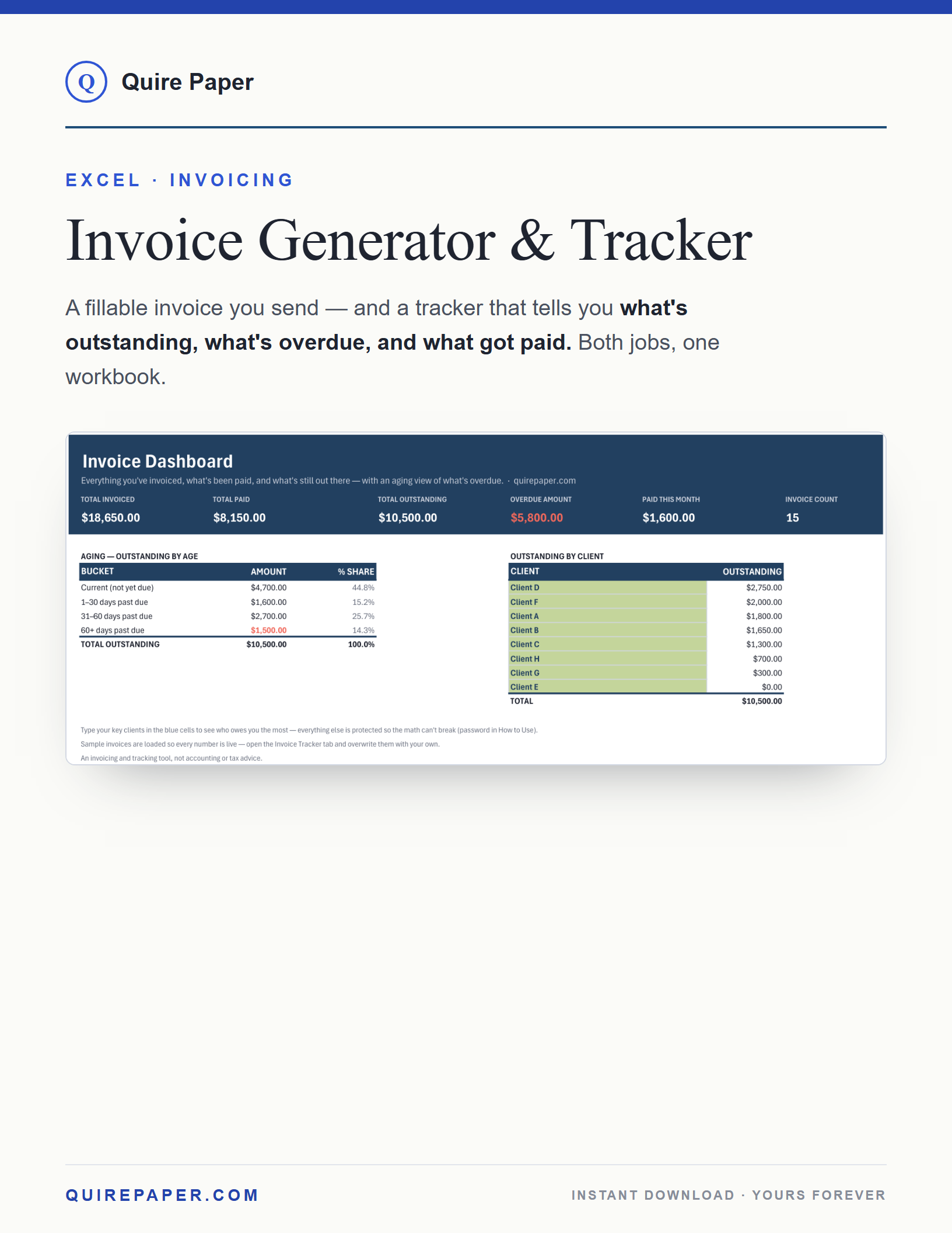 Invoice Generator + Tracker cover