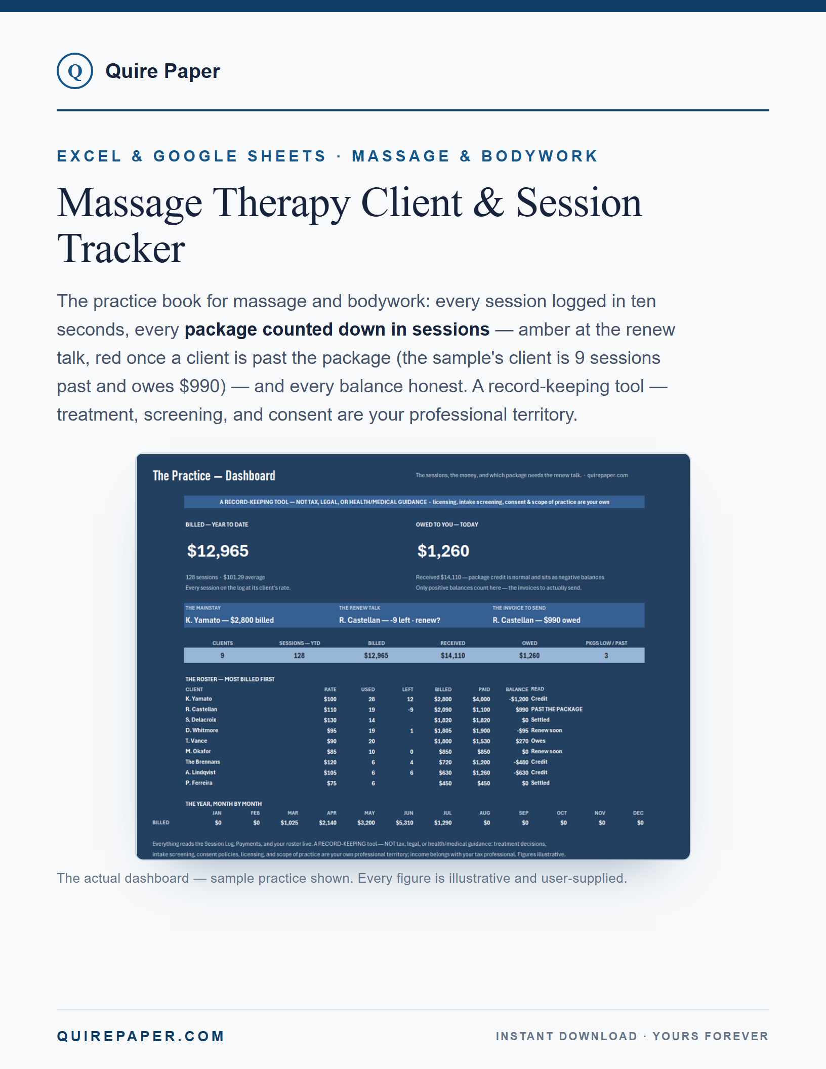 Massage Therapy Client & Session Tracker cover