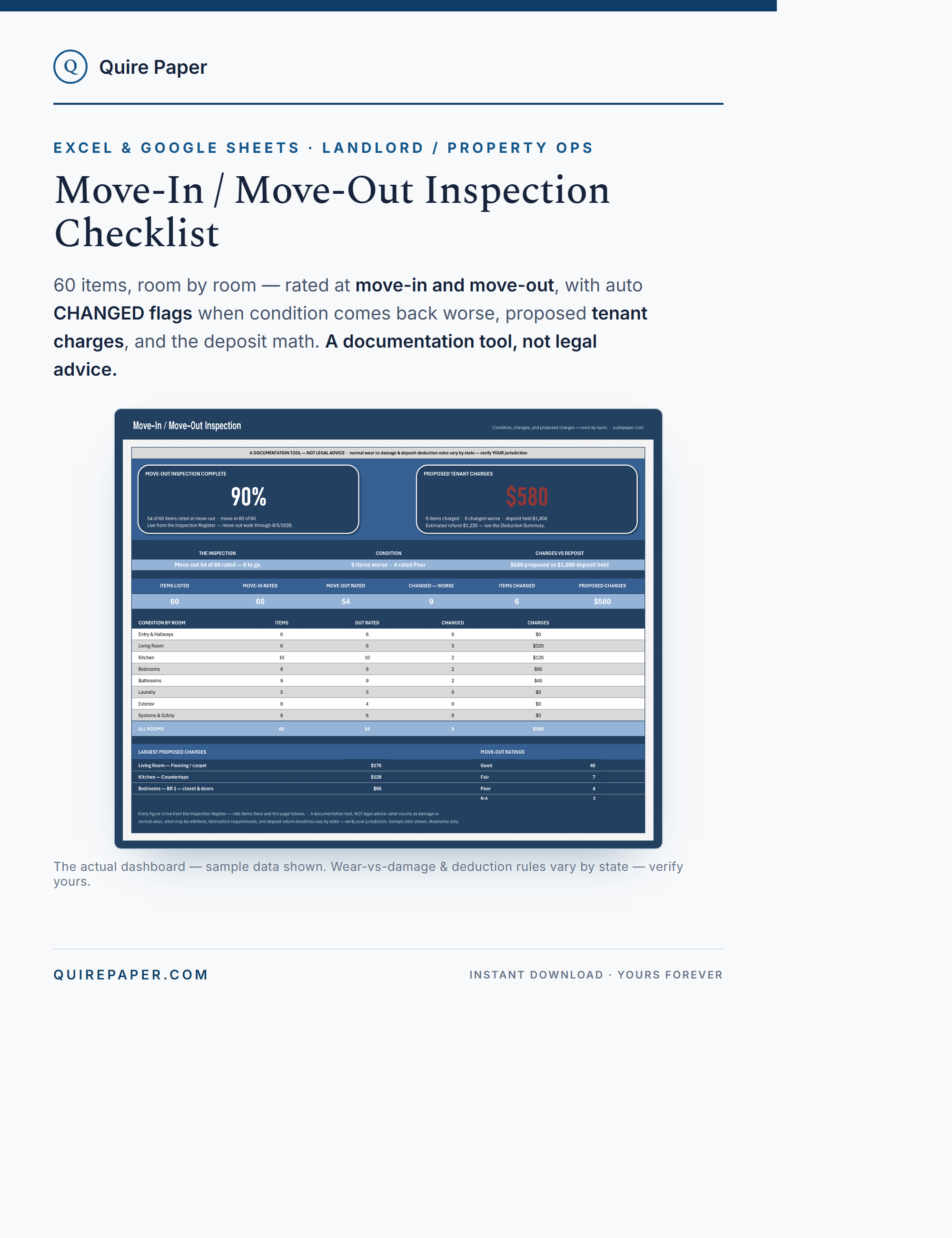 Move-In / Move-Out Inspection Checklist cover