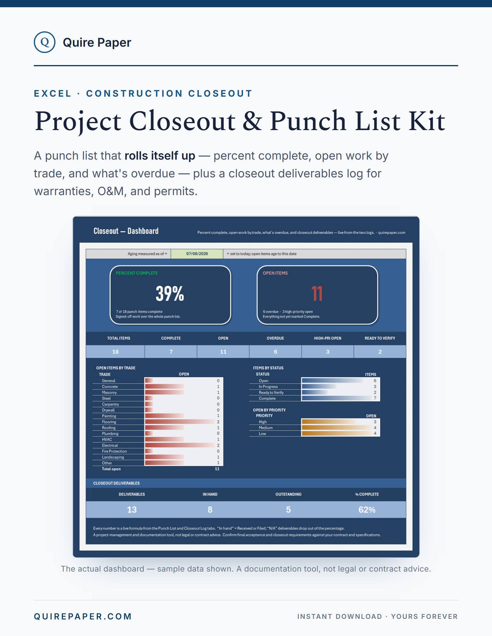 Project Closeout & Punch List Kit cover