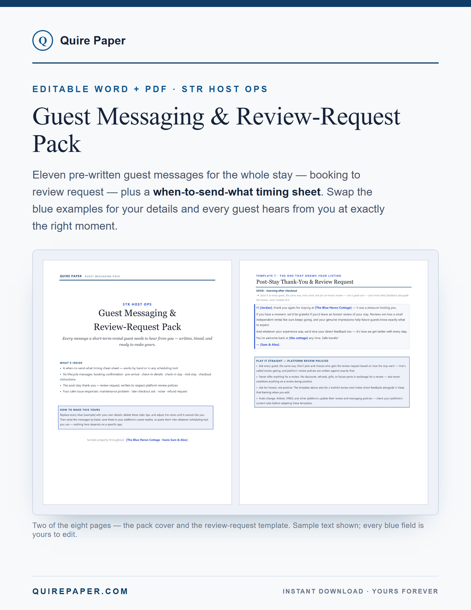 STR Guest Messaging & Review-Request Pack cover