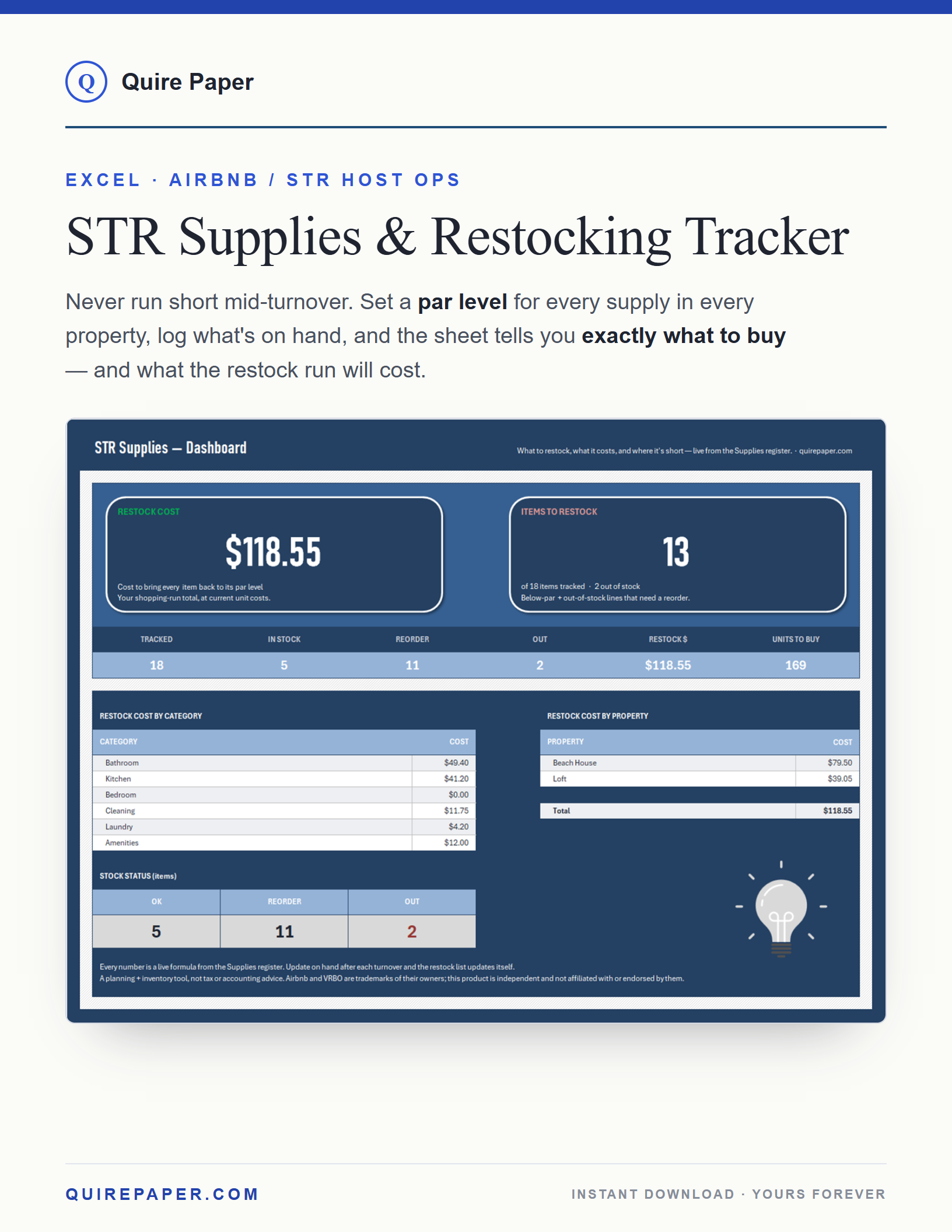 STR Supplies & Restocking Tracker cover