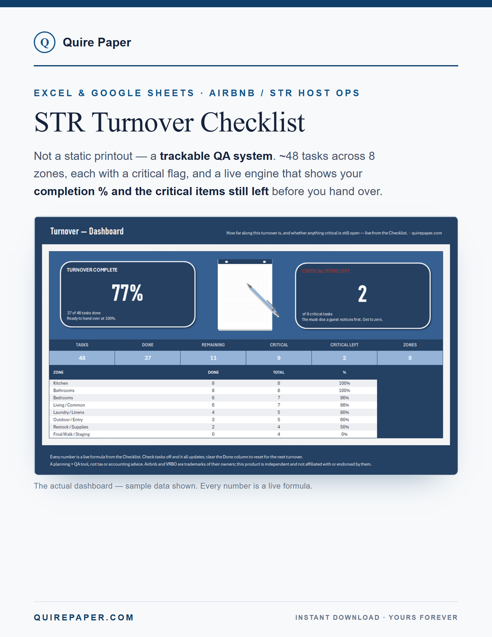 STR Turnover Checklist cover
