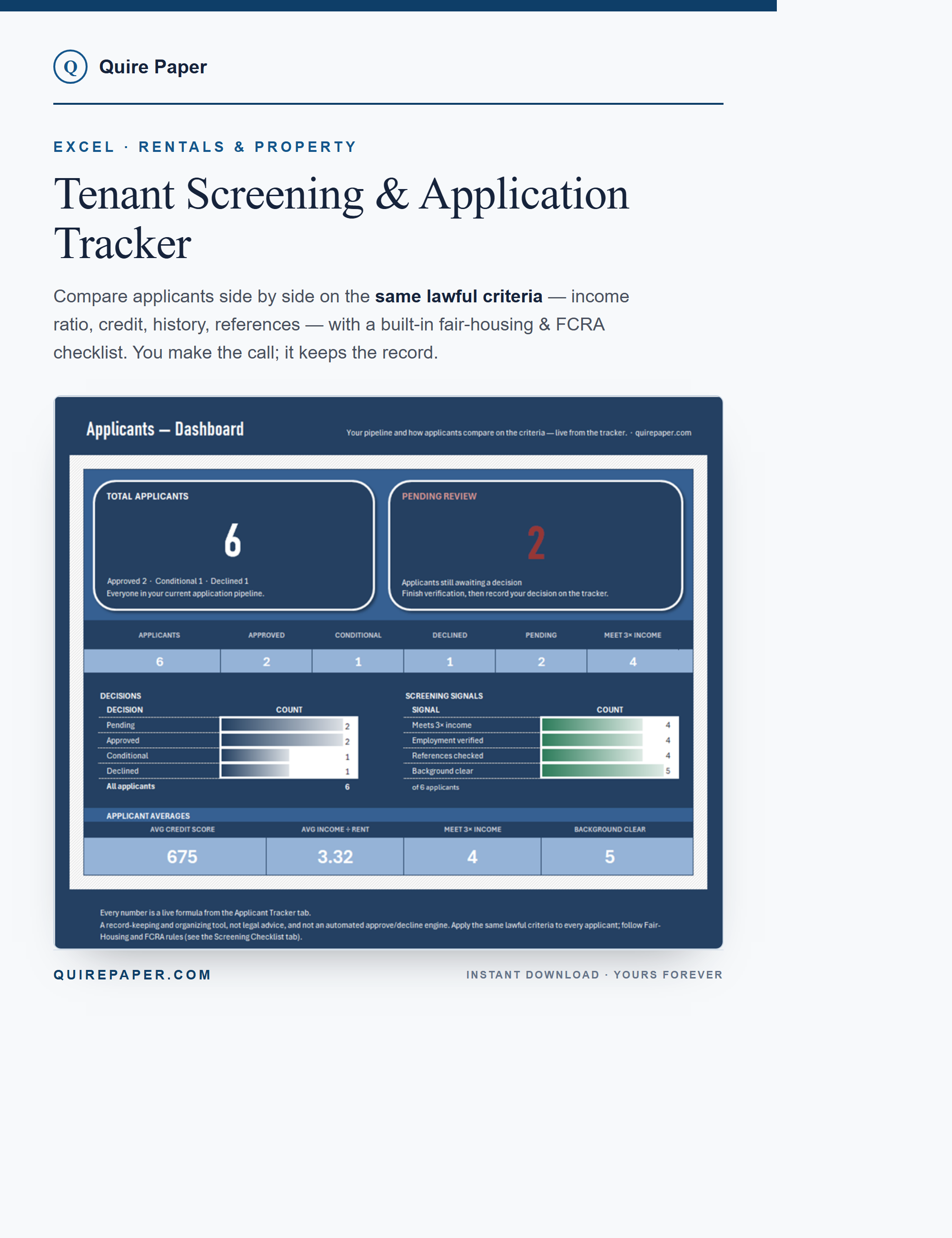 Tenant Screening & Application Tracker cover