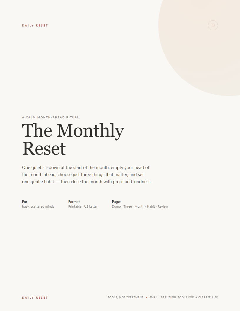The Monthly Reset — the file