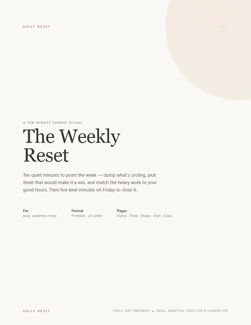 The Weekly Reset — the file